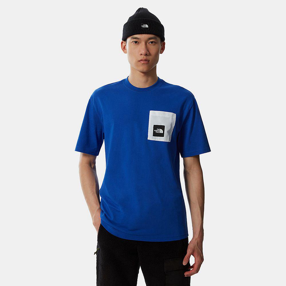 The North Face Search & Rescue Pocket Ανδρικα T Shirt - Μπλε (SYCA87169)